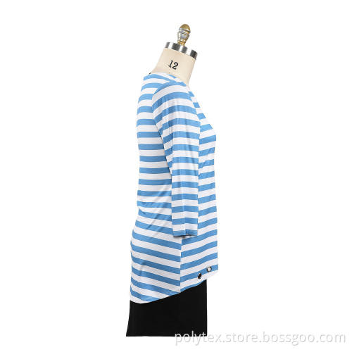 Ladies Printed Strips Rayon T-shirt